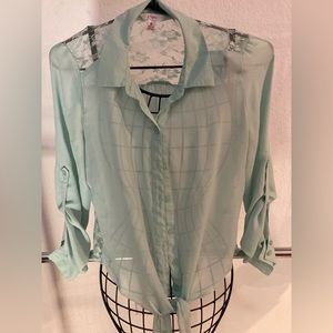 Sheer crinkled silk shirt